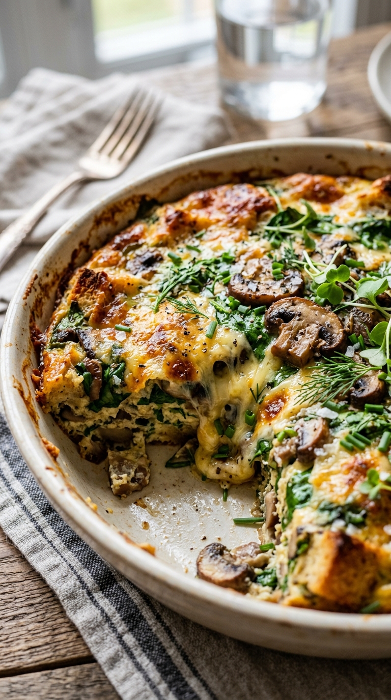 Mushroom Spinach Spring Brunch Casserole