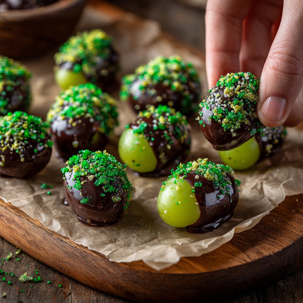 St. Patrick’s Day Snacks – Festive Dipped Grapes